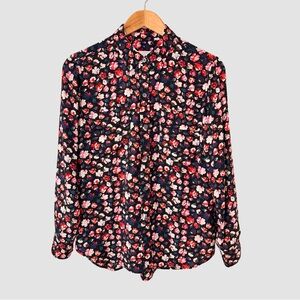 Equipment Floral Print Button Up Collared Long Sleeve Shirt S/P